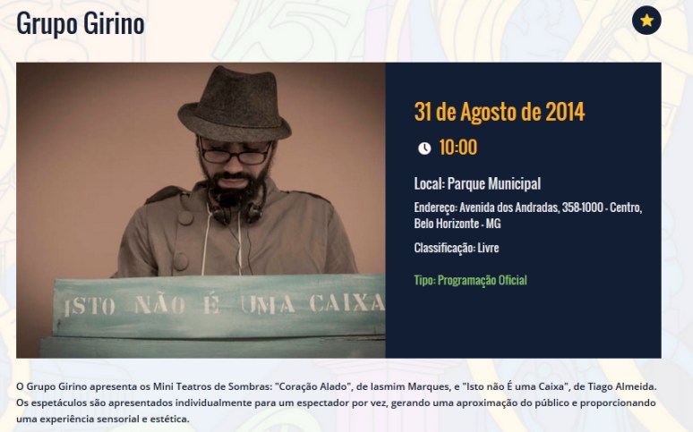 Mini Teatro de Sombras na Virada Cultural de BH